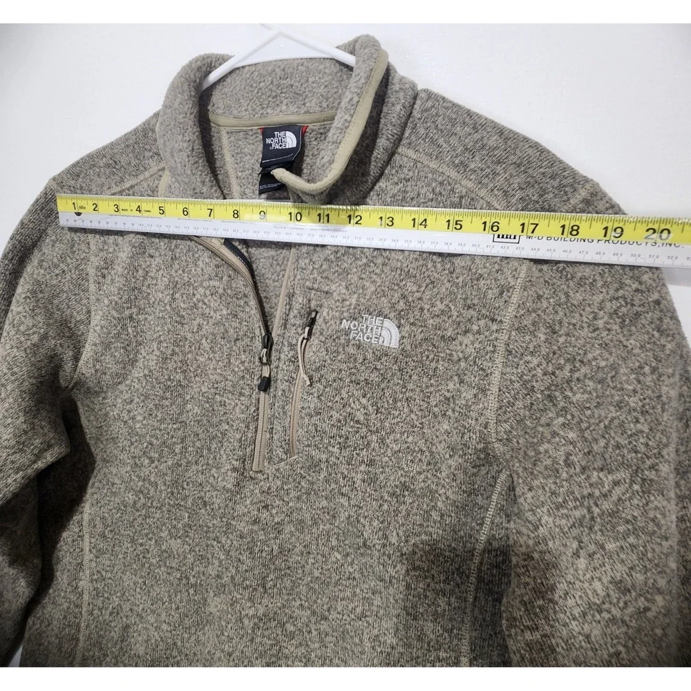 The North Face Men's 1/4 Zip Fleece Pullover Cozy Sweater Beige Size L‎